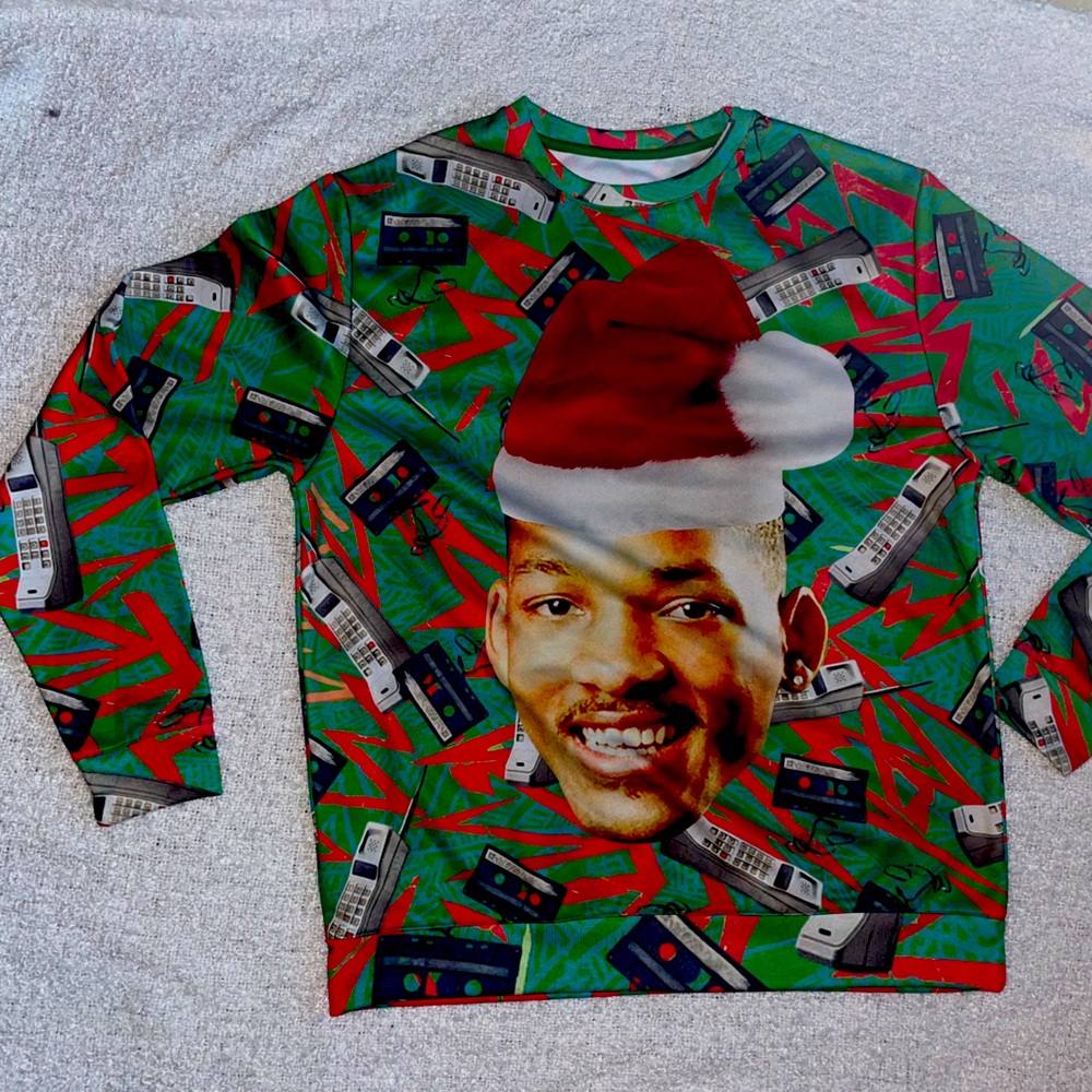 Will Smith Ugly Christmas Sweater Large
